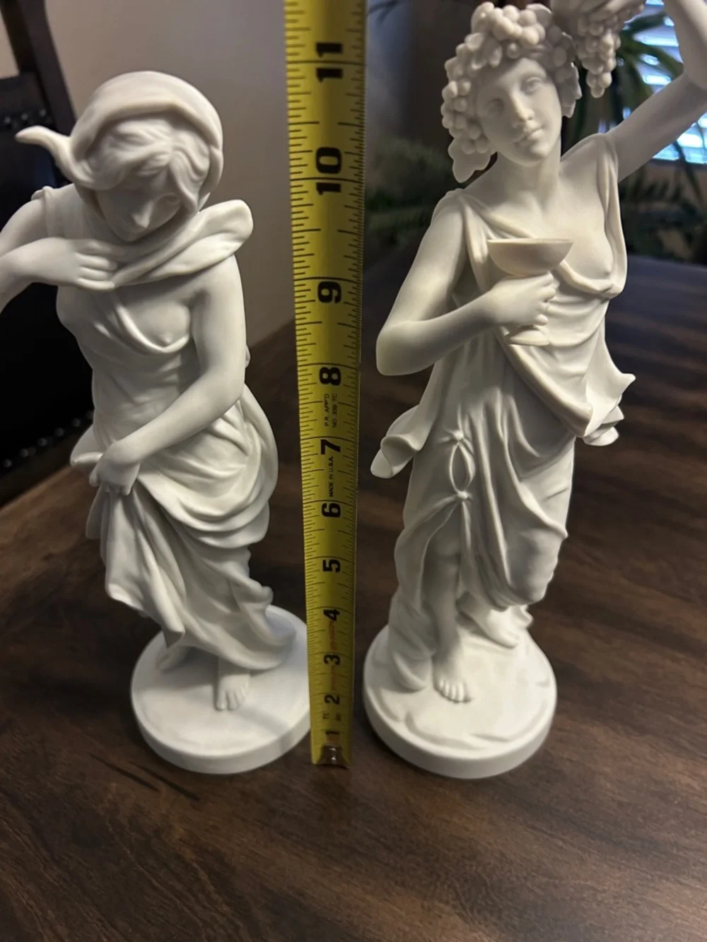 Pair of White Ceramic Classical Goddess Statues